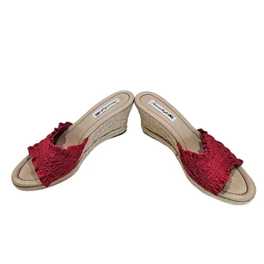 American Eagle Red Women's Wedges SZ. 6.5